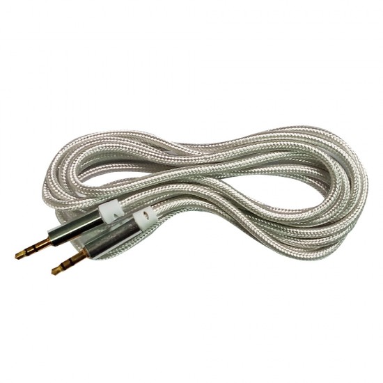 Кабел AUX 2 pins MBX плетен 2м, Бял от Fonax.bg