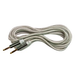 Кабел AUX 2 pins MBX плетен 2м, Бял