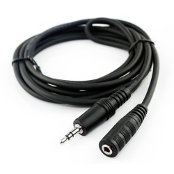 Кабел AUX MBX, Женски 3.5 към мъжки 3.5мм жак, 5м, Черен