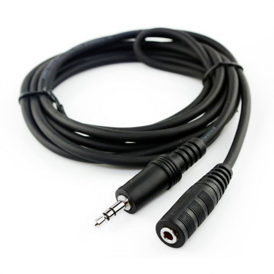 Кабел AUX MBX, Женски 3.5 към мъжки 3.5мм жак, 5м, Черен от Fonax.bg