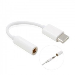 Кабел AUX bSmart, 3.5мм към USB-C, Бял