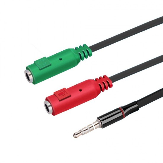 Кабел AUX splitter плосък с 3 pins MBX, Черен от Fonax.bg