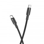 Кабел USB-C - USB-C, XO NB-Q199 1,5м плетен в кутия 100W, Черен