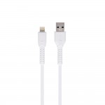 Кабел USB - Lightning, Maxlife MXUC-04 1м в кутия 3A с подсилени конектори за iPhone, Бял