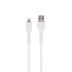 Кабел USB - Lightning, Maxlife MXUC-04 1м в кутия 3A с подсилени конектори за iPhone, Бял