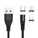 Кабел USB Maxlife MXUC-02 1м магнитен с 3 различни накрайника, 2A, Черен от Fonax.bg