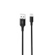 Кабел USB XO NB143 2.4A 2м плетен в кутия, USB - Lightning, Черен от Fonax.bg