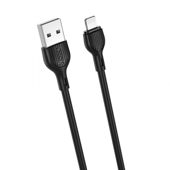 Кабел USB XO NB200 2.1A 1м в кутия, USB - Lightning, Черен от Fonax.bg