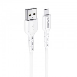 Кабел USB - Micro USB, BLUE Power BMDU01 Novel 1м, в кутия, 2.4A, Бял