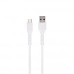 Кабел USB - Micro USB, Maxlife MXUC-04 1м в кутия 3A с подсилени конектори, Бял