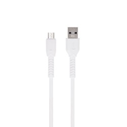 Кабел USB - Micro USB, Maxlife MXUC-04 1м в кутия 3A с подсилени конектори, Бял