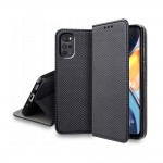 Калъф тефтер флип bSmart Magnet Book страничен, За Motorola Moto G22, Черен