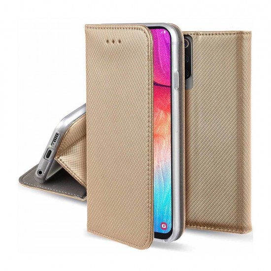 Калъф тефтер флип bSmart Magnet Book страничен, За Xiaomi Redmi Note 11 Pro 4G/Note 11 Pro 5G/Note 12 Pro 4G, Златист от Fonax.bg