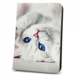 Калъф за таблет MBX Fashion универсален 9-10" инча, Многоцветен, Бяло котенце