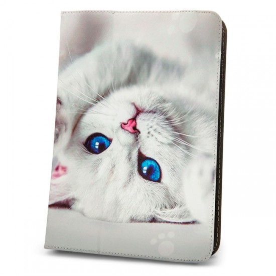 Калъф за таблет MBX Fashion универсален 9-10 инча, Многоцветен, Бяло котенце от Fonax.bg