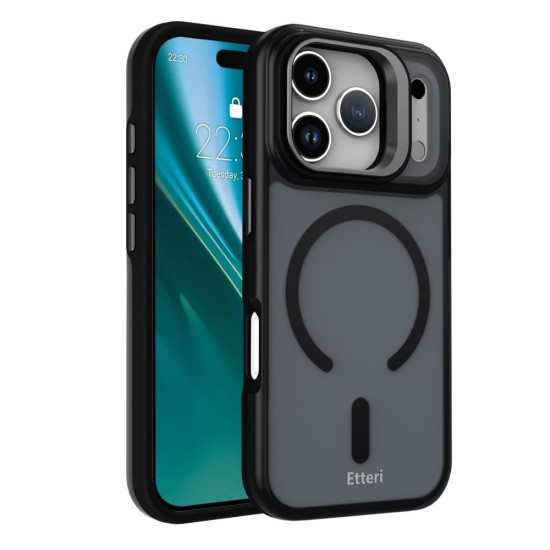 Кейс Etteri Morning Fog с Magsafe и стойка, За iPhone 17 Pro Max (6.9), Черен от Fonax.bg