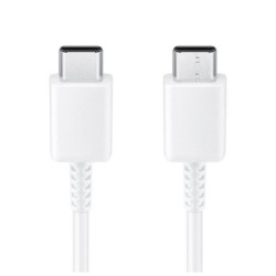 Оригинален кабел Samsung USB-C - USB-C, EP-DA705BBE, 1м, 3A, в плик, Бял