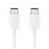 Оригинален кабел Samsung USB-C - USB-C, EP-DA705BBE, 1м, 3A, в плик, Бял
