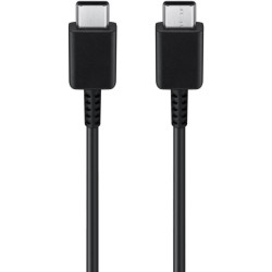 Оригинален кабел Samsung USB-C - USB-C, EP-DW767JBE, 25W, 1.8м, 3A, в плик, Черен