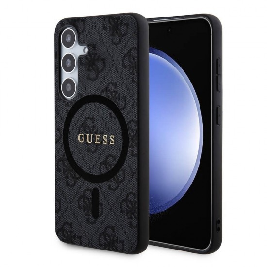 Оригинален кейс Guess 4G Collection Leather Metal Logo MagSafe, За Samsung Galaxy S24 (S921B), Черен от Fonax.bg