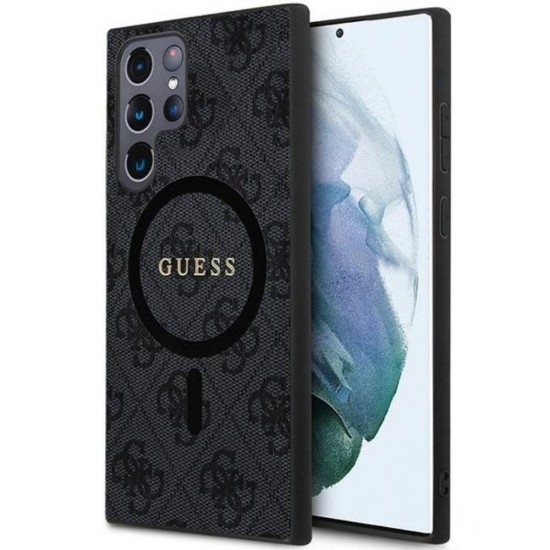 Оригинален кейс Guess 4G Collection Leather Metal Logo MagSafe, За Samsung Galaxy S24 Ultra (S928B), Черен от Fonax.bg