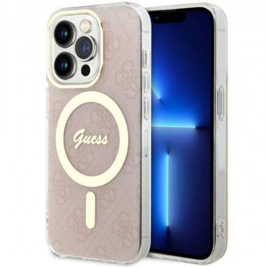 Оригинален кейс Guess 4G MagSafe, За iPhone 14 Pro (6.1), Розов от Fonax.bg