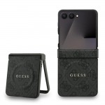Оригинален кейс Guess 4G Ring Classic Logo MagSafe, За Samsung Galaxy Z Flip7, Черен