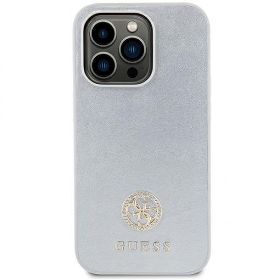 Оригинален кейс Guess 4G Strass Metal Logo, За iPhone 15 (6.1), Сребрист от Fonax.bg