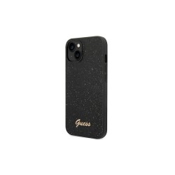 Оригинален кейс Guess Glitter Script, За iPhone 14 Pro (6.1), Черен