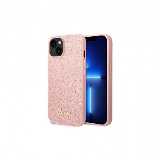 Оригинален кейс Guess Glitter Script, За iPhone 14 Pro Max (6.7), Розов от Fonax.bg