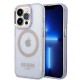 Оригинален кейс Guess Gold Outline Translucent MagSafe, За iPhone 14 Pro (6.1), Лилав от Fonax.bg
