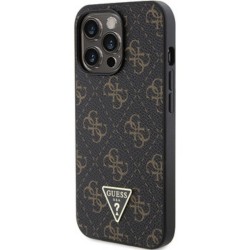 Оригинален кейс Guess HC 4G Triangle Metal Logo, За iPhone 15 Pro (6.1), Черен