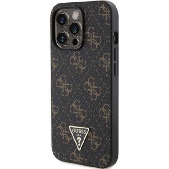 Оригинален кейс Guess HC 4G Triangle Metal Logo, За iPhone 15 Pro (6.1), Черен от Fonax.bg