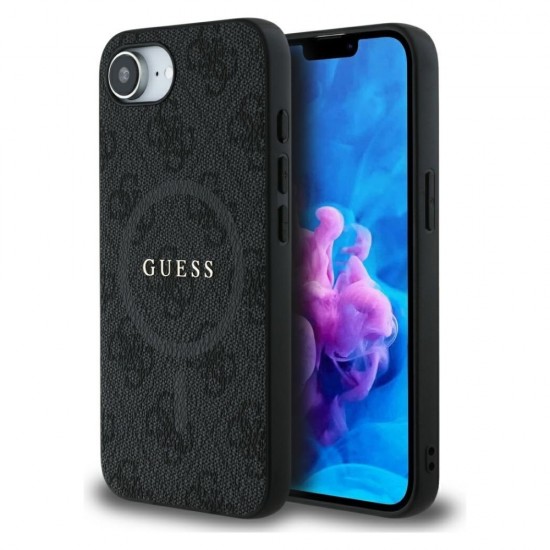 Оригинален кейс Guess HC MagSafe PU 4G Ring Classic Logo, За iPhone 16e, Черен от Fonax.bg