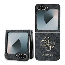 Оригинален кейс Guess Leather 4G Metal Logo, За Samsung Galaxy Z Flip6, Черен