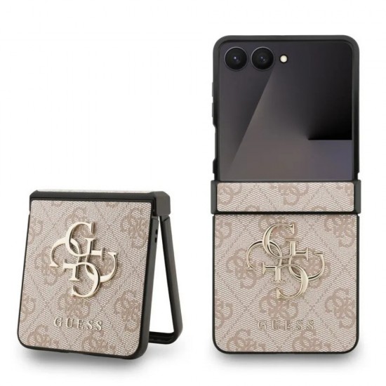 Оригинален кейс Guess Leather 4G Metal Logo, За Samsung Galaxy Z Flip7, Розов от Fonax.bg