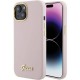 Оригинален кейс Guess Silicone Script Metal Logo and Frame, За iPhone 15 (6.1), Розов от Fonax.bg