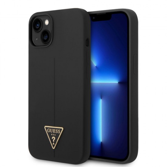 Оригинален кейс Guess Silicone Triangle, За iPhone 14 (6.1), Черен от Fonax.bg