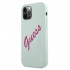 Оригинален кейс Guess Silicone Vintage с цикламен надпис, За iPhone 12/12 Pro (6.1), Ментов