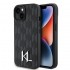 Оригинален кейс Karl Lagerfeld Leather Monogram Hot Stamp Metal Logo, За iPhone 15 (6.1), Черен