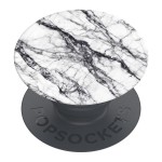 Оригинален попсокет PopSockets® PopGrip Basic White Stone Marble, Бял