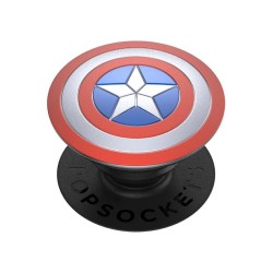Оригинален попсокет PopSockets® PopGrip License Enamel Domed Captain America Shield, Многоцветен