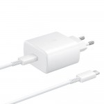Оригинално зарядно устройство комплект Samsung EP-TA845 45W с кабел USB-C, 220V Super Fast Charging в плик, Бяло