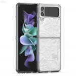Пластмасов кейс FNX Premium Design, За Samsung Galaxy Z Flip3 5G, Многоцветен, Бели цветя