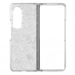 Пластмасов кейс FNX Premium Design, За Samsung Galaxy Z Fold3 5G, Многоцветен, Бели цветя