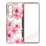 Пластмасов кейс FNX Premium Design, За Samsung Galaxy Z Fold3 5G, Многоцветен, Розови цветя