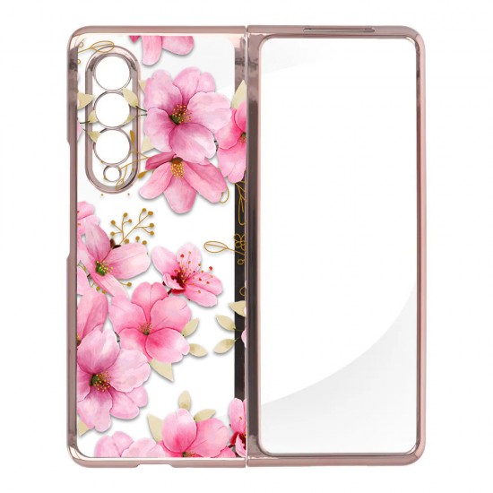 Пластмасов кейс FNX Premium Design, За Samsung Galaxy Z Fold3 5G, Многоцветен, Розови цветя от Fonax.bg