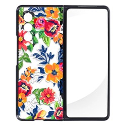 Пластмасов кейс FNX Premium Design, За Samsung Galaxy Z Fold3 5G, Многоцветен, Шарени цветя