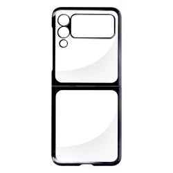 Пластмасов прозрачен кейс MBX с кант, За Samsung Galaxy Z Flip3 5G, Черен