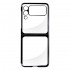 Пластмасов прозрачен кейс MBX с кант, За Samsung Galaxy Z Flip3 5G, Черен